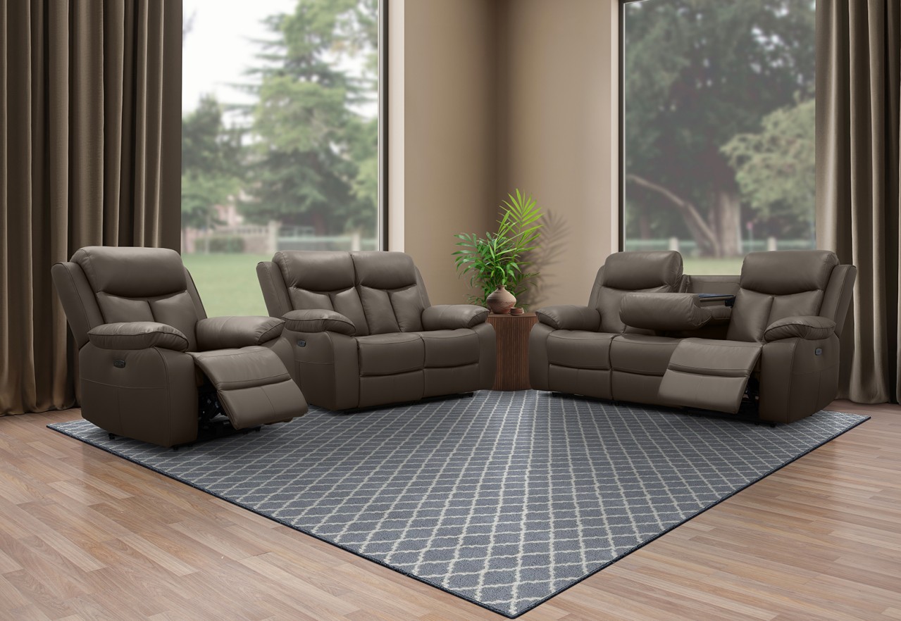 DACIA LEATHER 2 Seater Sofa with inbuilt Electric Recliners – image 11 of 13