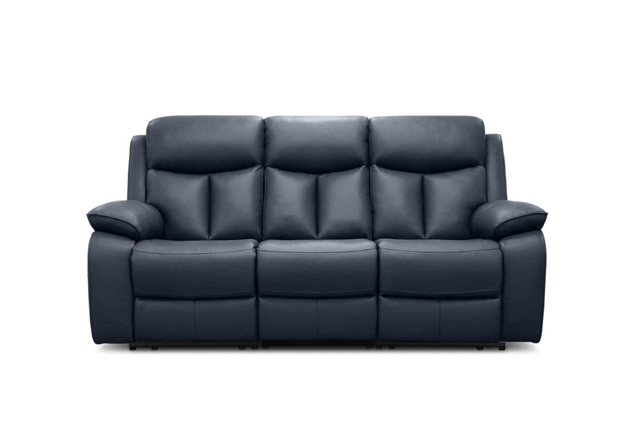 DACIA LEATHER 3 Seater Sofa with 2 inbuilt Electric Recliners – image 1 of 13