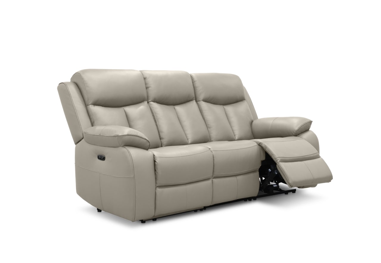 DACIA LEATHER 3 Seater Sofa with 2 inbuilt Electric Recliners – image 9 of 13