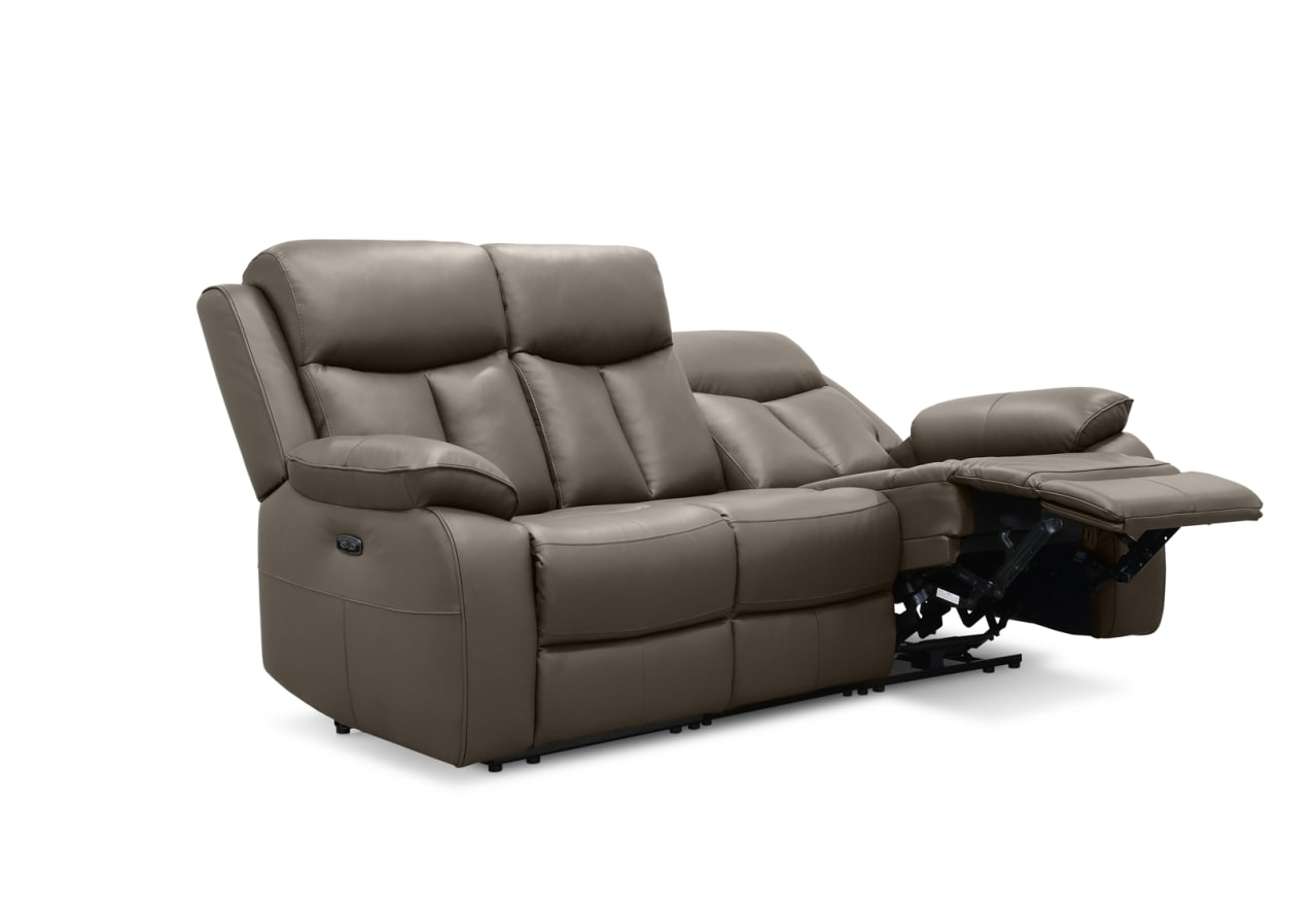DACIA LEATHER 3 Seater Sofa with 2 inbuilt Electric Recliners – image 8 of 16