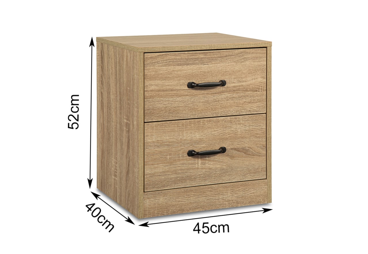 NIVA 2 Drawer Bedside Table – image 10 of 11