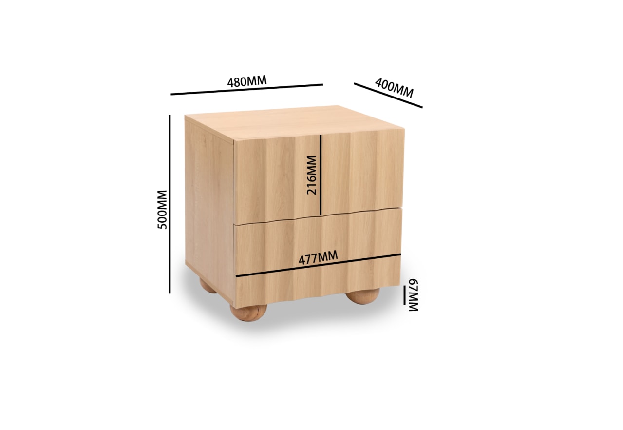 POWERS 2 Drawer Bedside Table – image 7 of 8