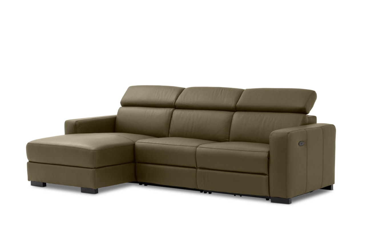 DAMIAN LEATHER 3 Seater Sofa with LHF Chaise (Leather) – image 4 of 19