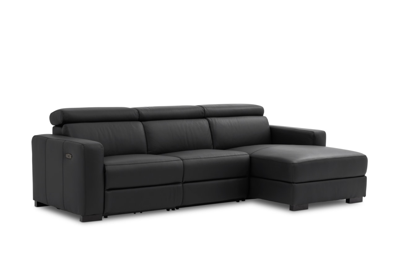 DAMIAN LEATHER 3 Seater Sofa with RHF Chaise (Leather) – image 3 of 19