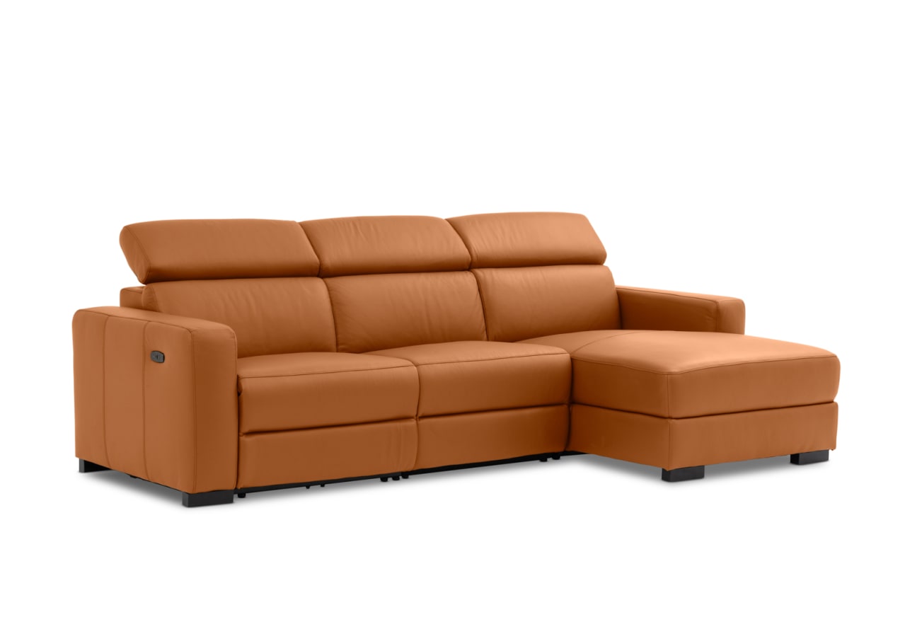 DAMIAN LEATHER 3 Seater Sofa with RHF Chaise (Leather) – image 4 of 19