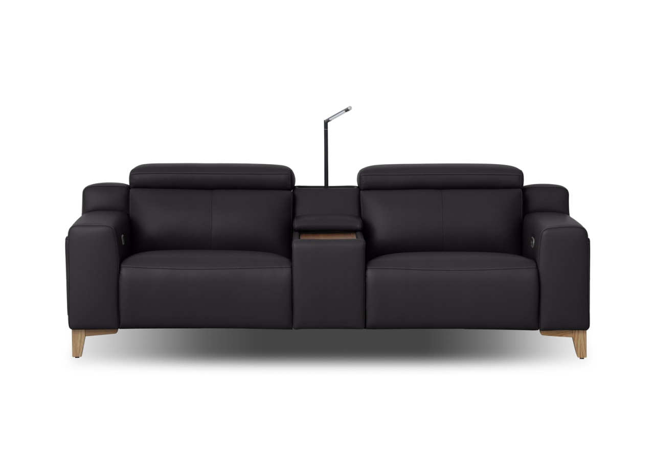 GAGE LEATHER 2S with Inbuilt Electric Recliners and Console – image 1 of 11
