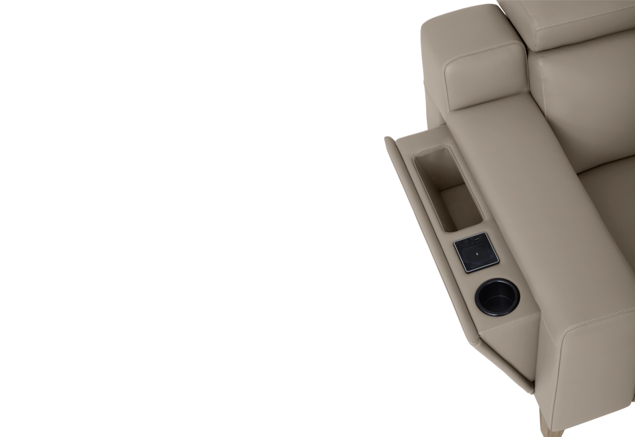 GAGE LEATHER 2S with Inbuilt Electric Recliners and Console – image 8 of 11