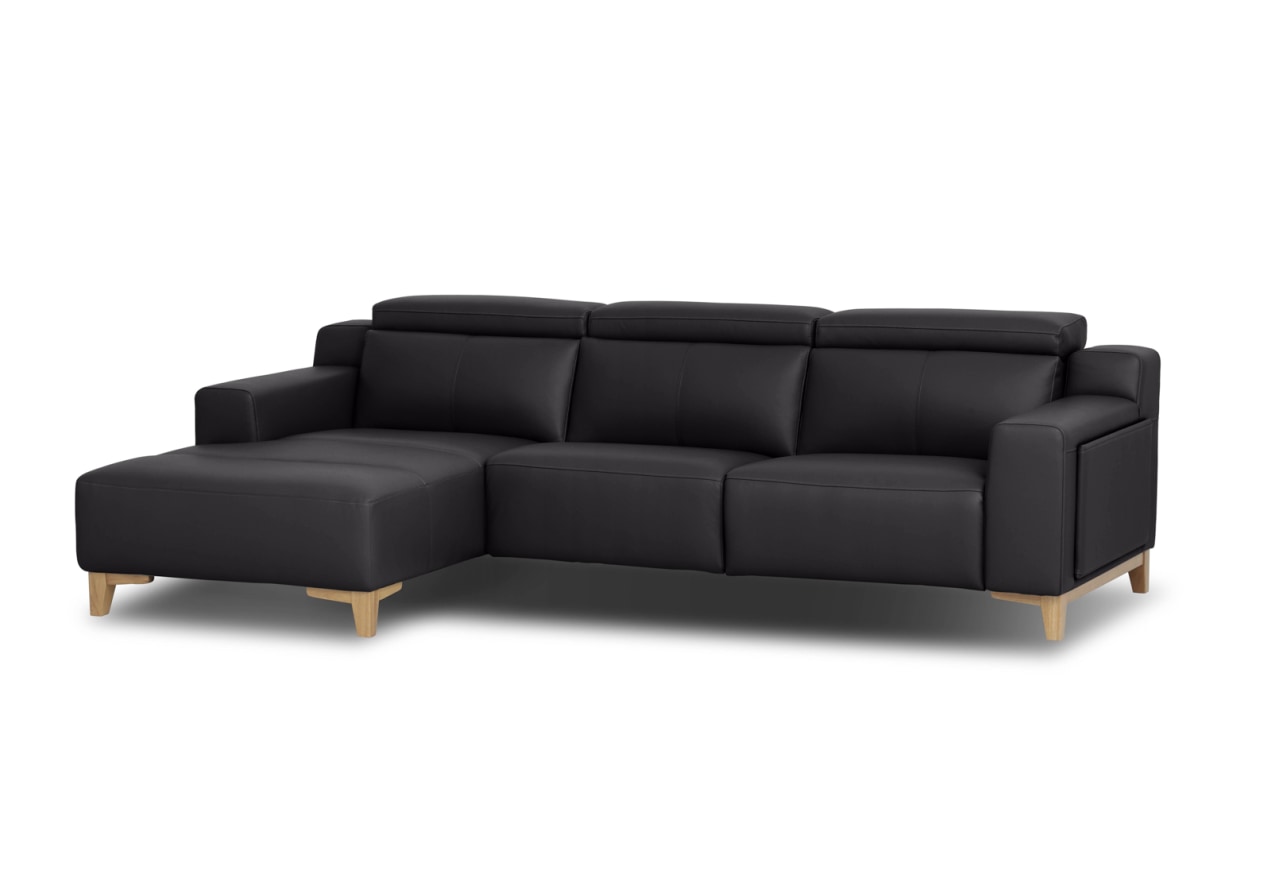 GAGE LEATHER 3S with Inbuilt Electric Recliner and LHF Chaise – image 2 of 5