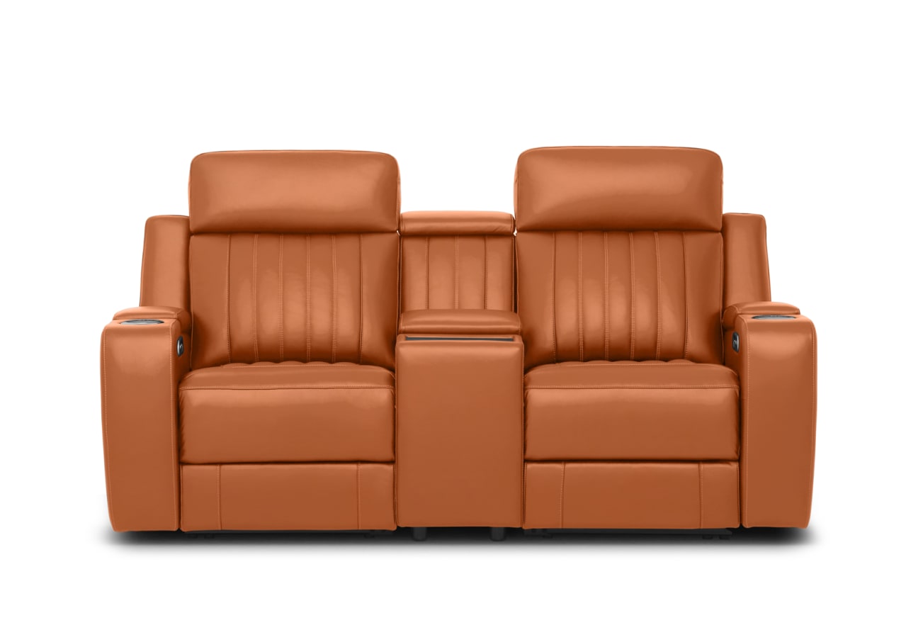 THANE LEATHER 2 Seater with 2 Inbuilt Electric Recliners – image 1 of 6