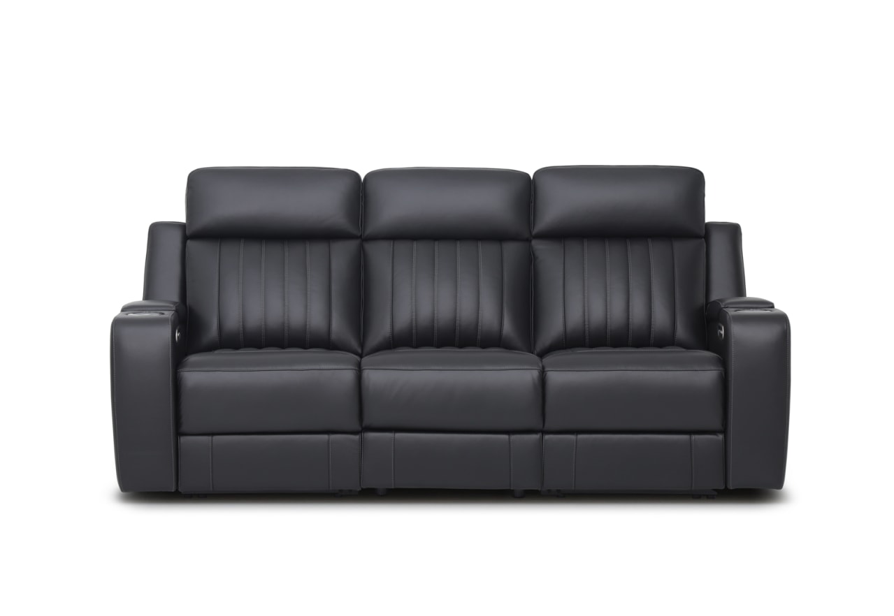 THANE LEATHER 3 Seater Sofa with 2 Inbuilt Electric Recliners – image 2 of 9
