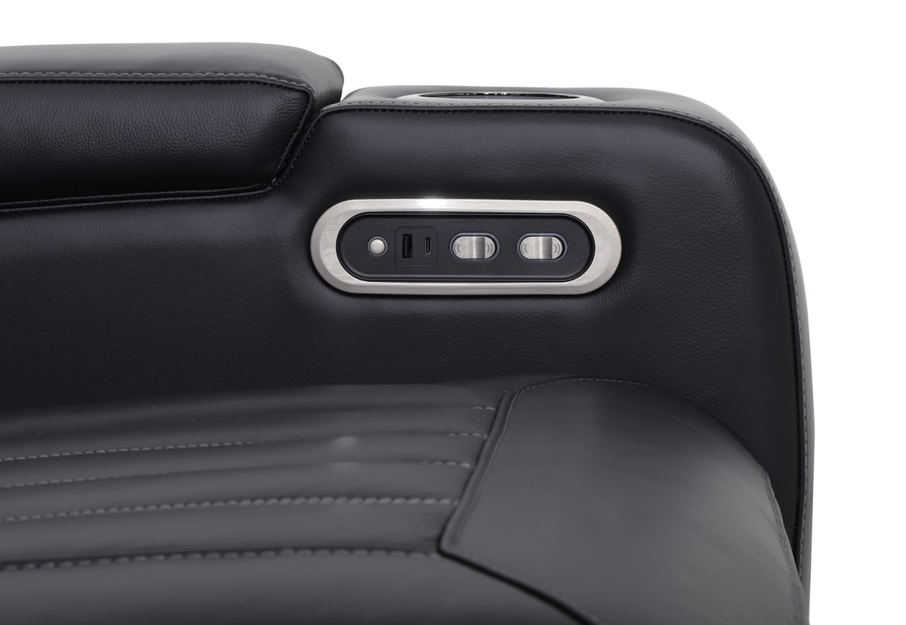 THANE LEATHER 3 Seater Sofa with 2 Inbuilt Electric Recliners – image 7 of 9