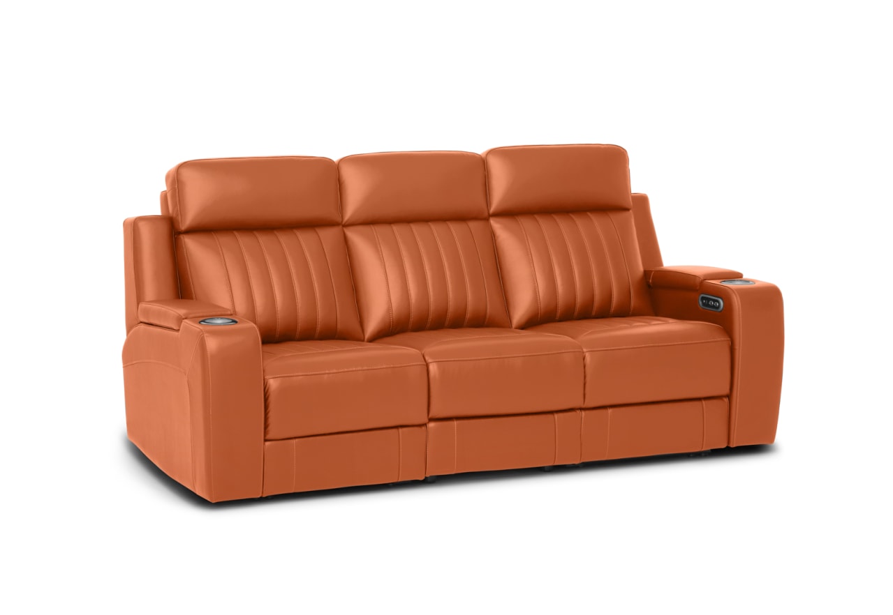 THANE LEATHER 3 Seater Sofa with 2 inbuilt Electric Recliners – image 2 of 8