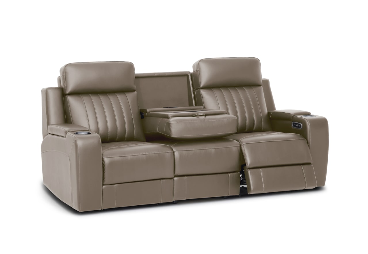 THANE LEATHER 3 Seater Sofa with 2 inbuilt Electric Recliners – image 4 of 8