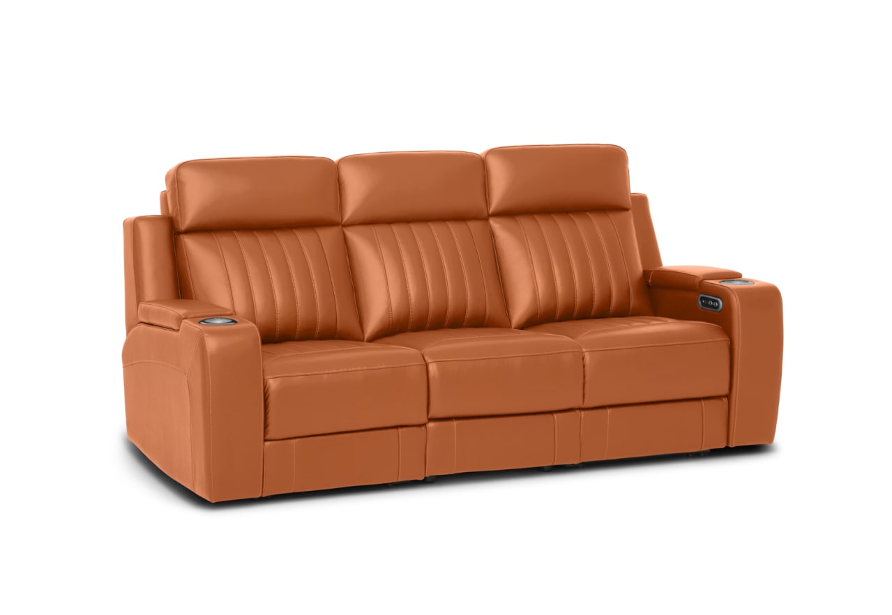 THANE LEATHER 3 Seater Sofa with 2 inbuilt Electric Recliners – image 2 of 8