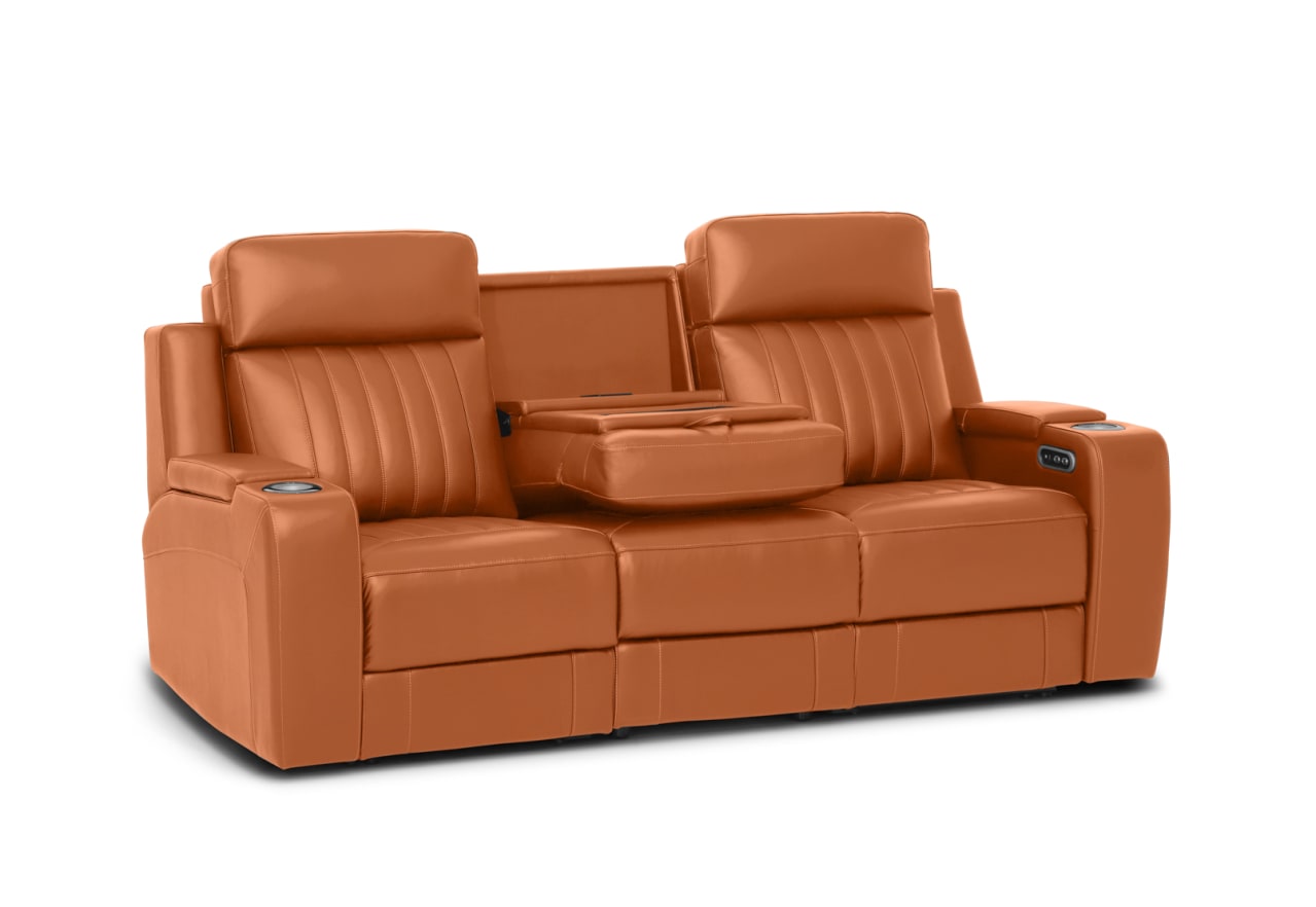 THANE LEATHER 3 Seater Sofa with 2 inbuilt Electric Recliners – image 3 of 8