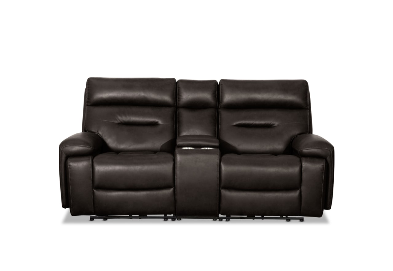 HOLLYWOOD 2 Seater w Electric Recliners Console MEDIA – image 1 of 36