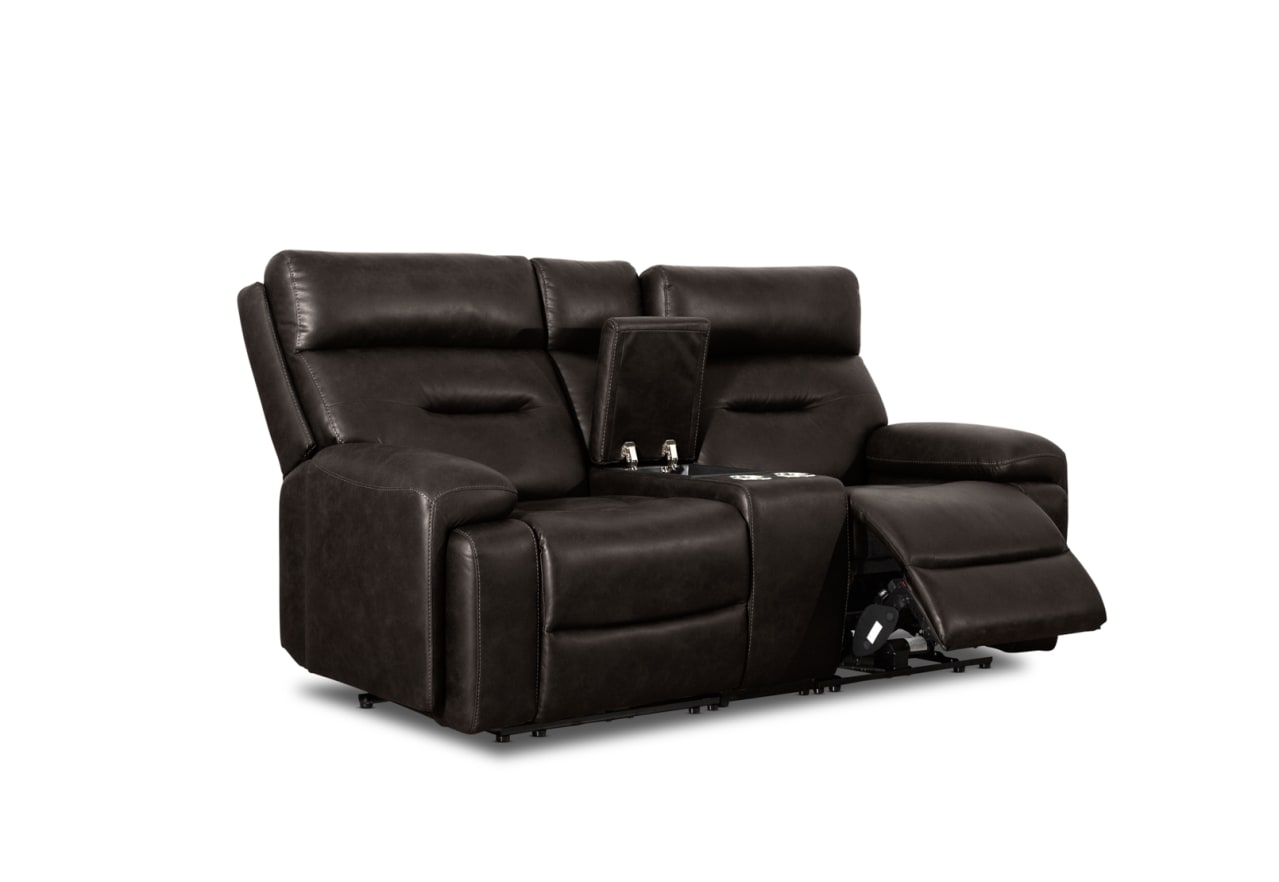 HOLLYWOOD 2 Seater w Electric Recliners Console MEDIA – image 12 of 36