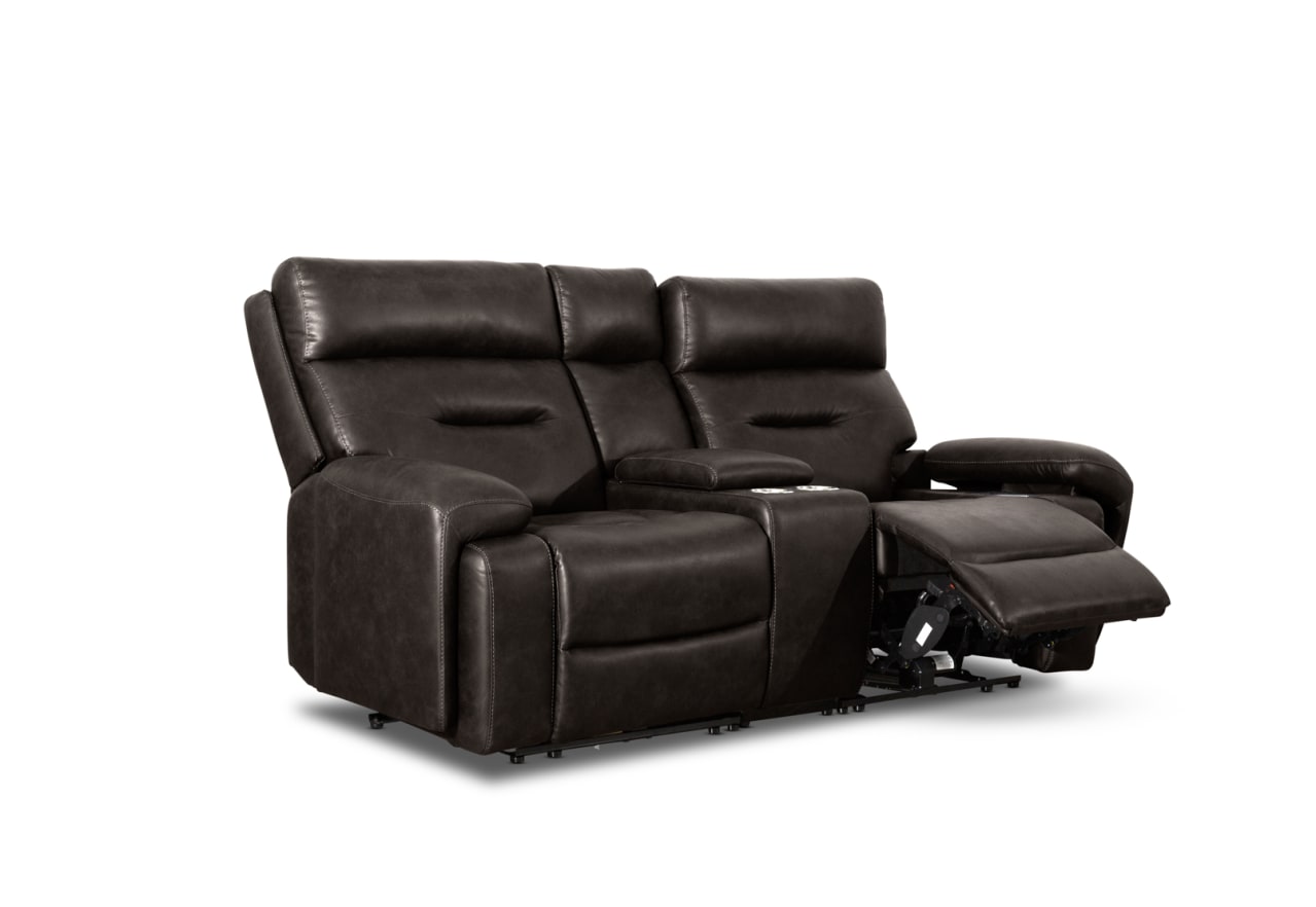HOLLYWOOD 2 Seater w Electric Recliners Console MEDIA – image 13 of 36