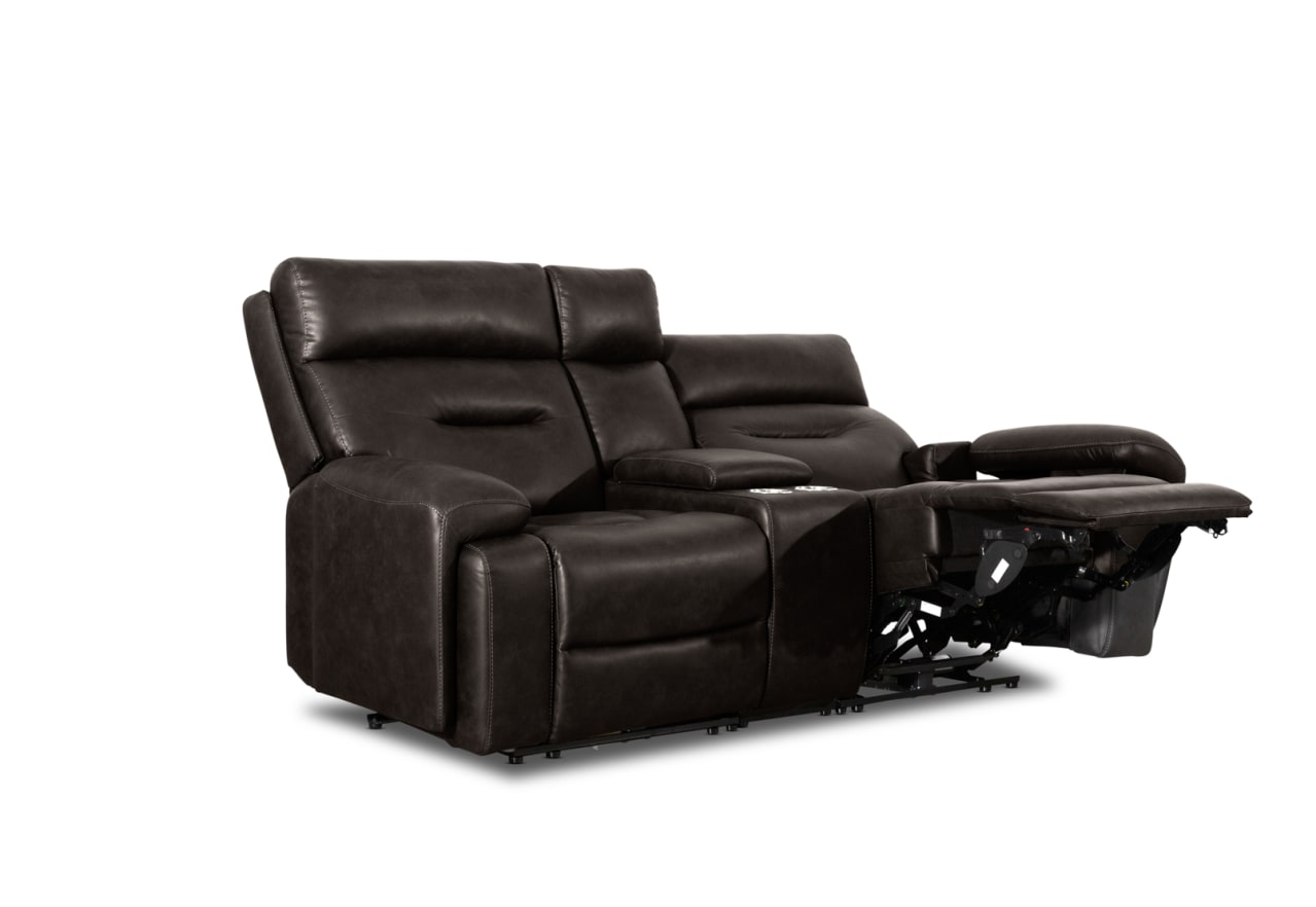HOLLYWOOD 2 Seater w Electric Recliners Console MEDIA – image 18 of 36