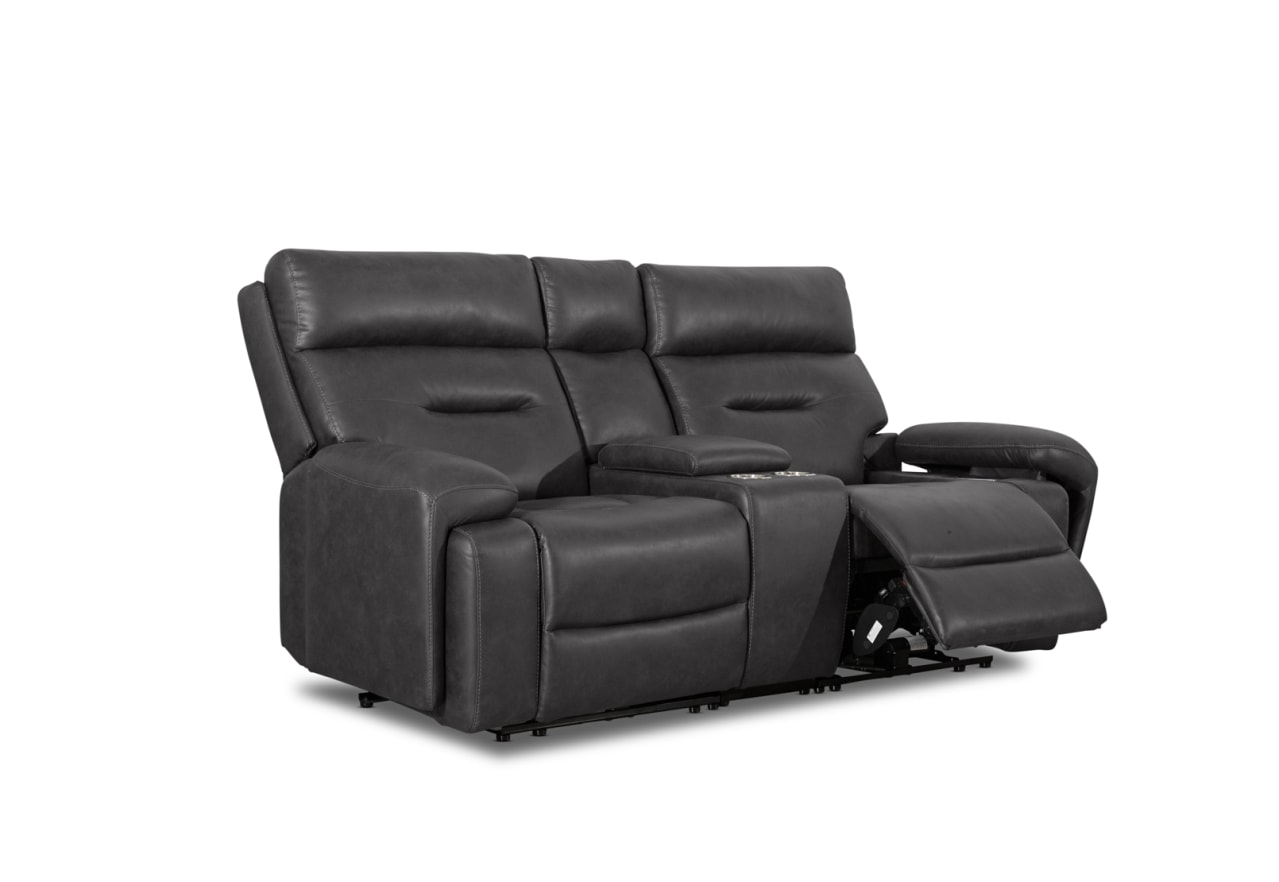 HOLLYWOOD 2 Seater w Electric Recliners Console MEDIA – image 9 of 36