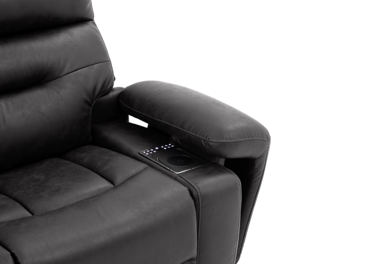 HOLLYWOOD 2 Seater w Electric Recliners Console MEDIA – image 28 of 36