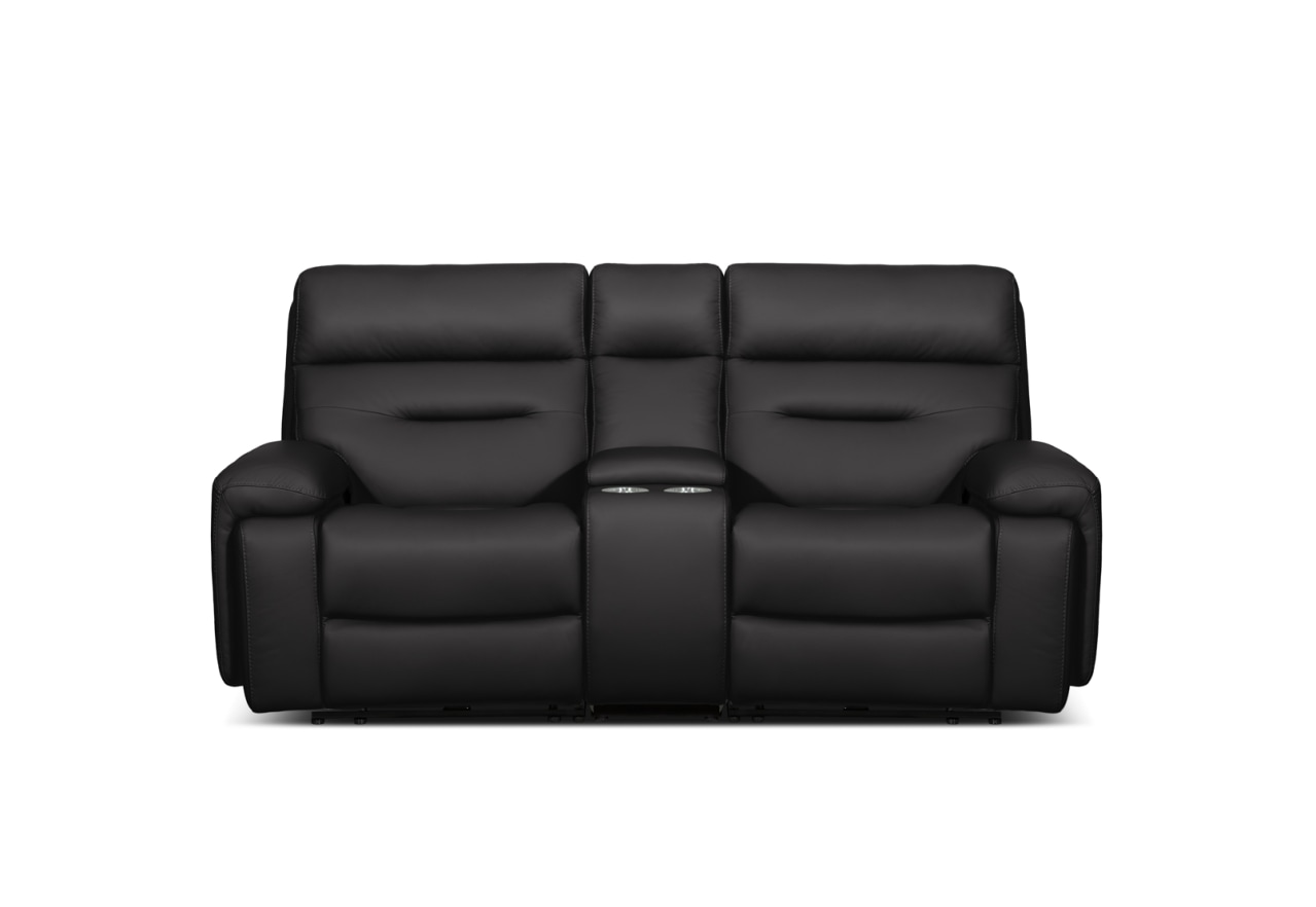 HOLLYWOOD 2 Seater w Elec Recliners Console MEDIA – image 2 of 30
