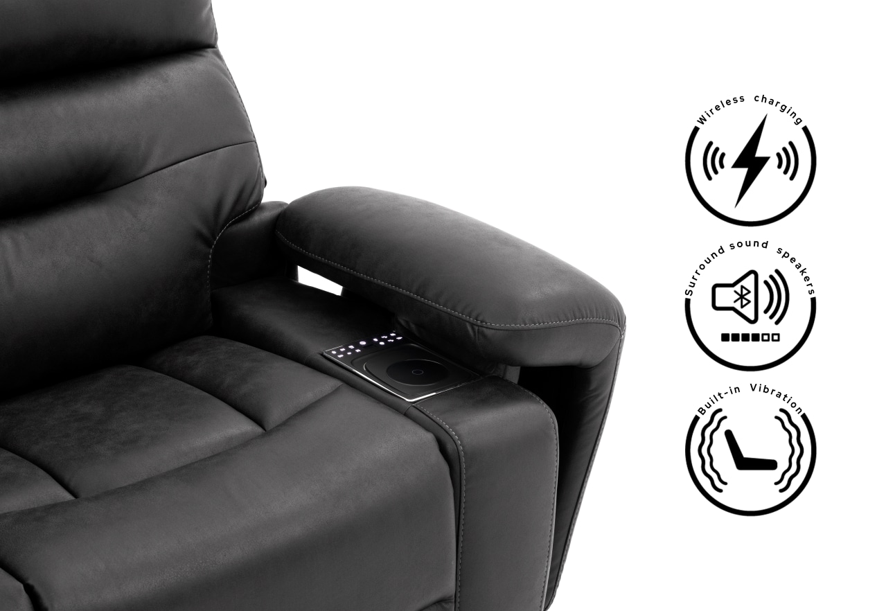HOLLYWOOD FABRIC Media 2 Seater with Electric Recliners – image 7 of 73