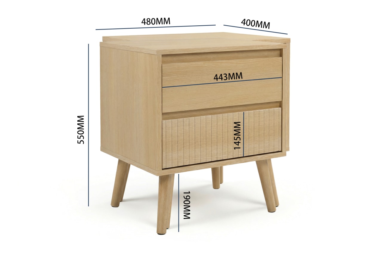 WRIGHT 2 Drawer Bedside – image 11 of 12