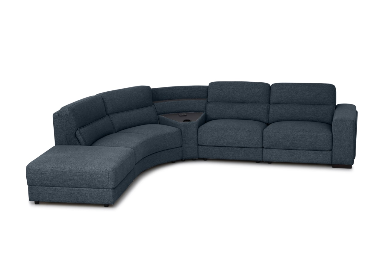 ELISEO FABRIC 4 Seater Corner LHF Chaise with Console – image 1 of 8