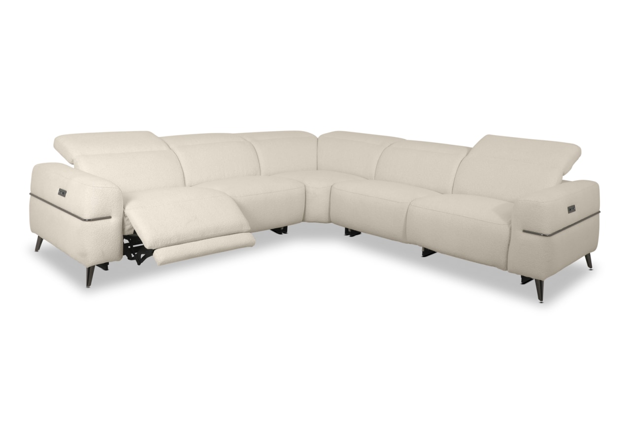 SERAFINI FABRIC Corner Lounge with 2Inbuilt Electric Recliners – image 2 of 7