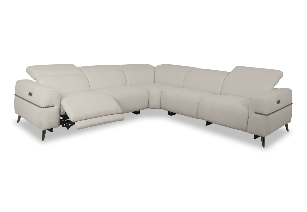 SERAFINI FABRIC Corner Lounge with 2Inbuilt Electric Recliners – image 2 of 7
