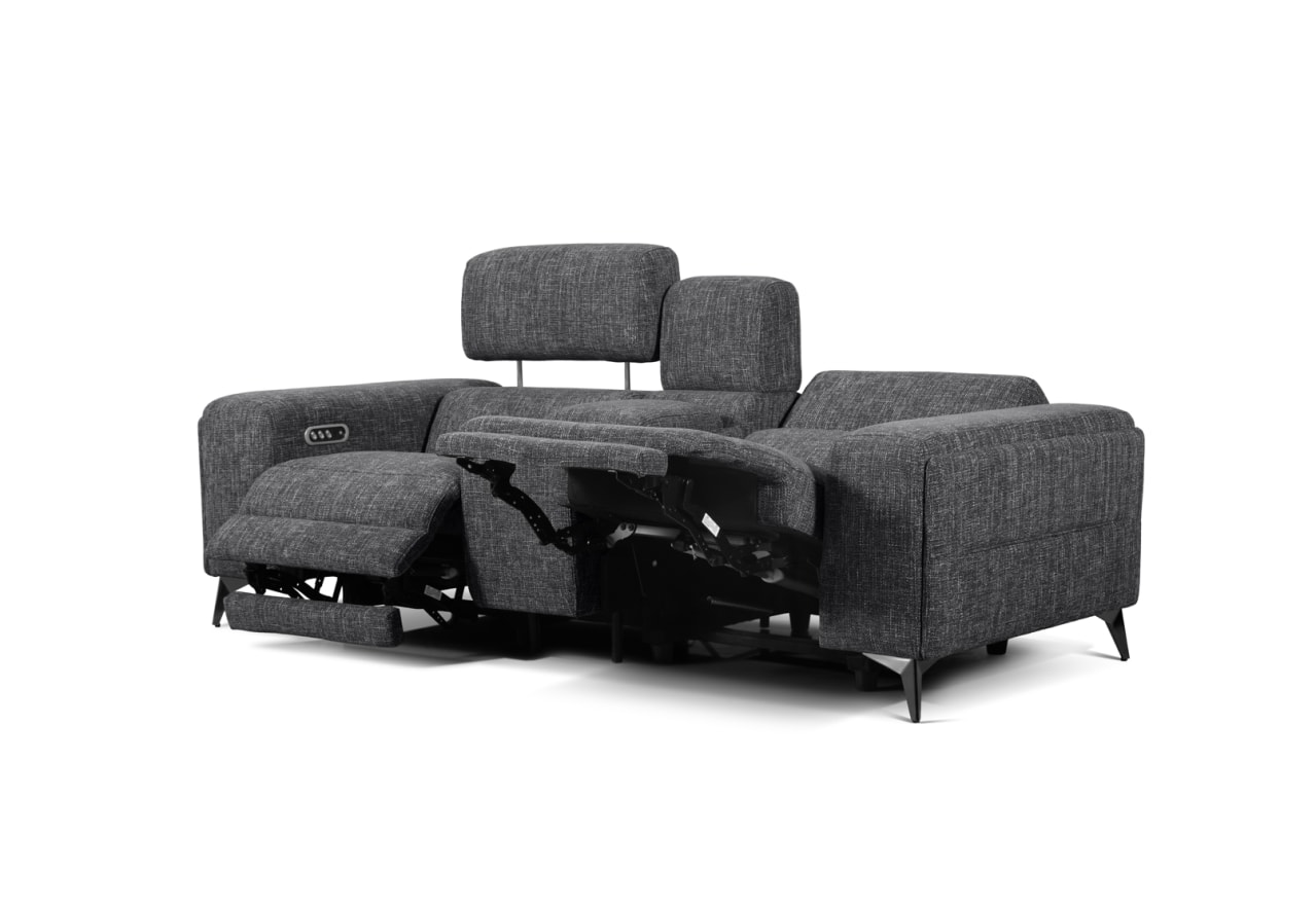 SINATRA FABRIC Media 2 Seater with Inbuilt Electric Recliners – image 6 of 15