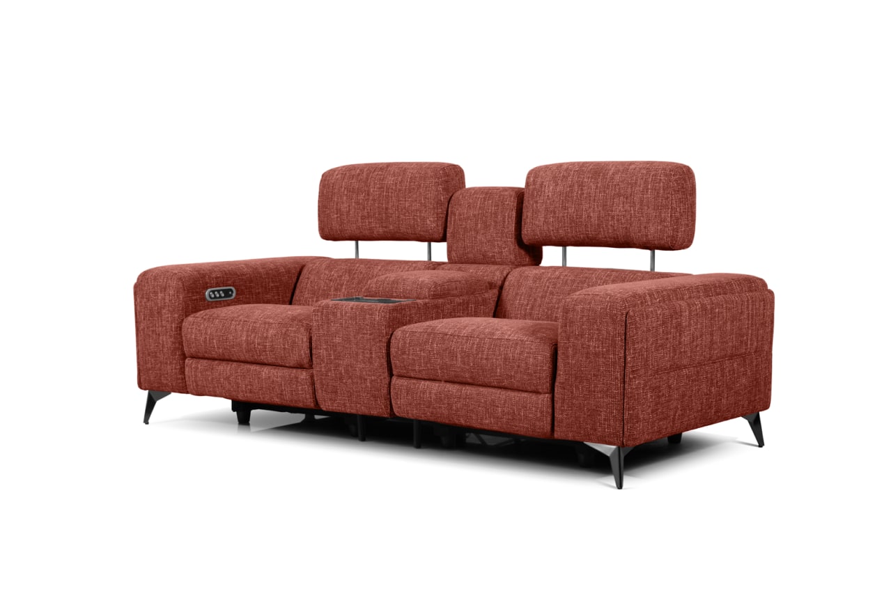 SINATRA FABRIC Media 2 Seater with Inbuilt Electric Recliners – image 4 of 15