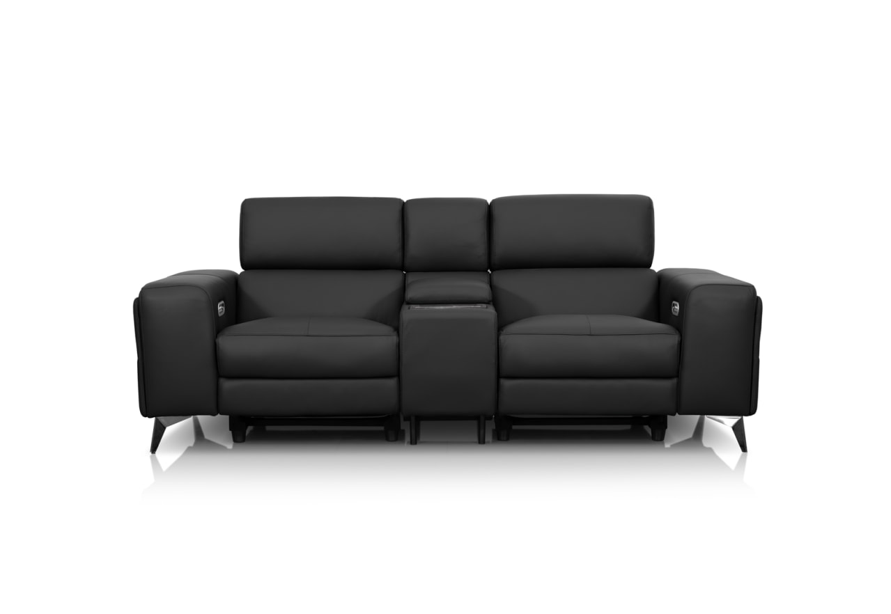 SINATRA LEATHER Media 2 Seater with Inbuilt Electric Recliners – image 1 of 16