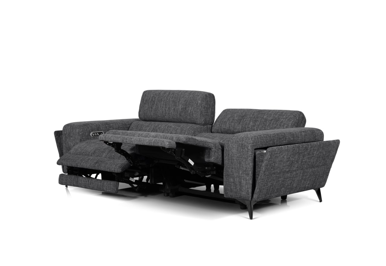 SINATRA FABRIC 3 Seater with 2 Inbuilt Electric Recliners – image 9 of 18