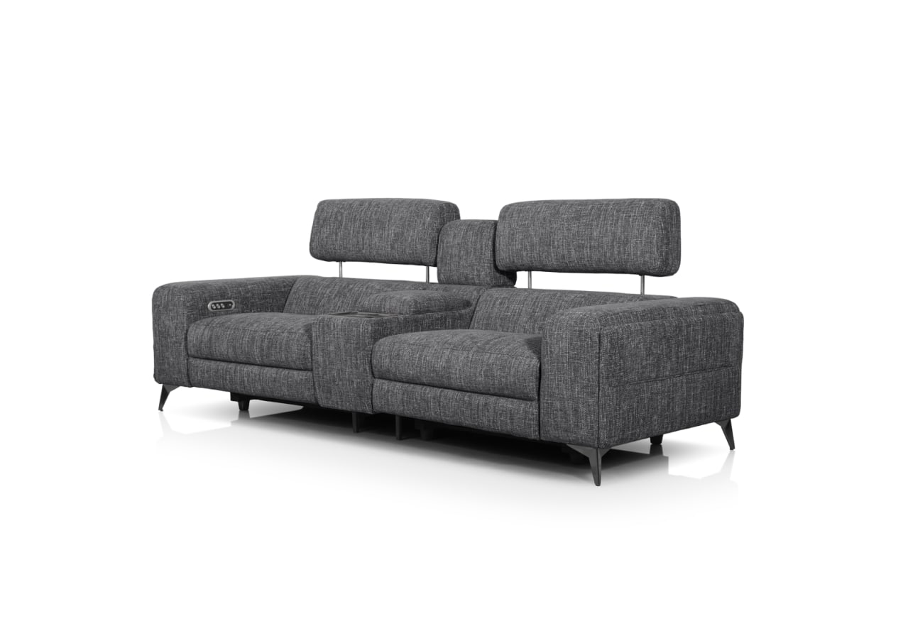 SINATRA FABRIC Media 3 Seater with 2 Inbuilt Electric Recliners – image 5 of 17