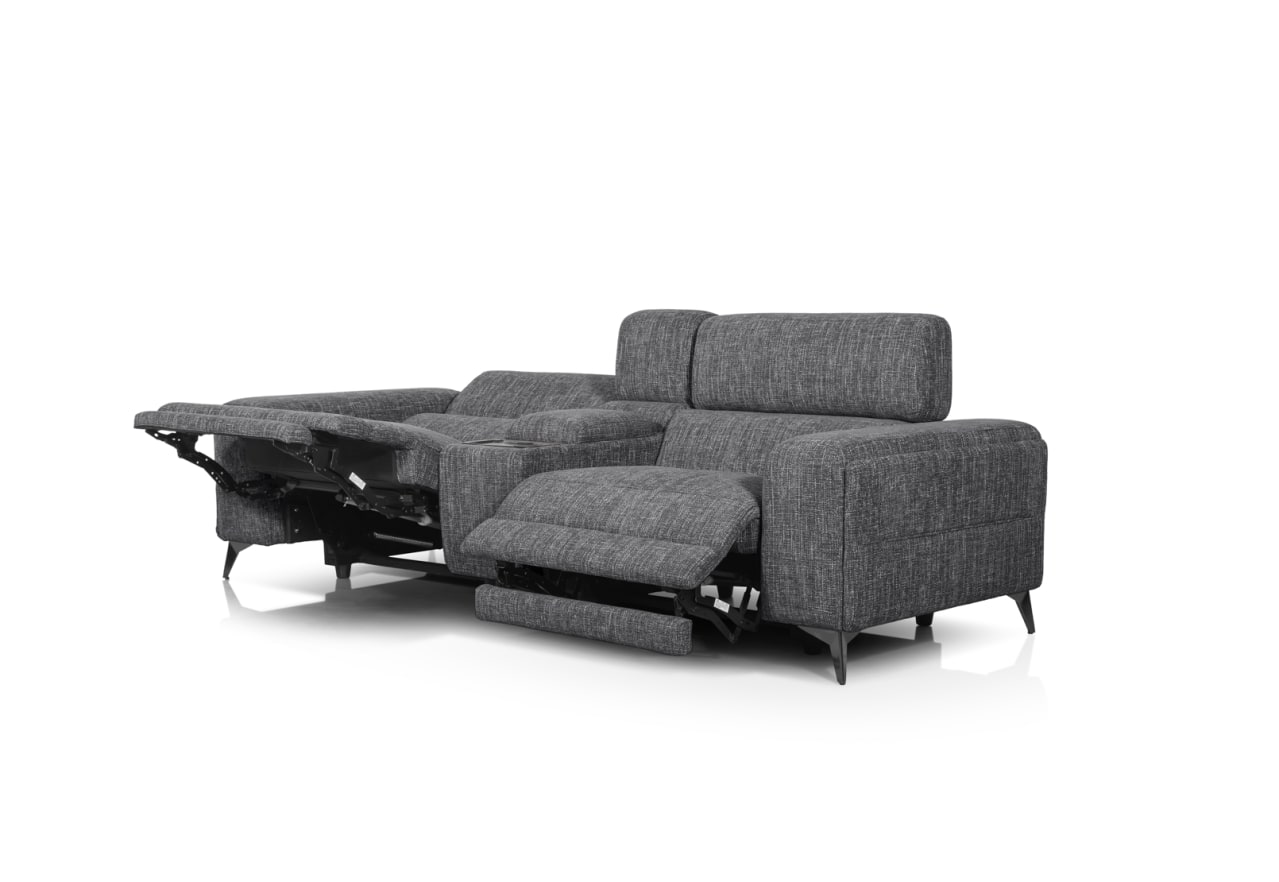 SINATRA FABRIC Media 3 Seater with 2 Inbuilt Electric Recliners – image 8 of 17