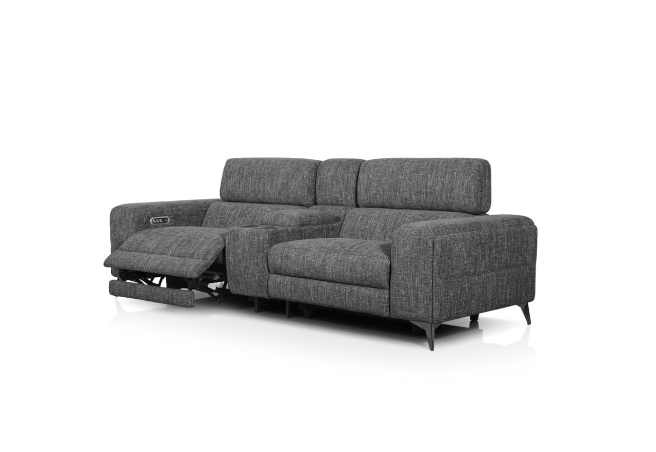 SINATRA FABRIC Media 3 Seater with 2 Inbuilt Electric Recliners – image 12 of 17