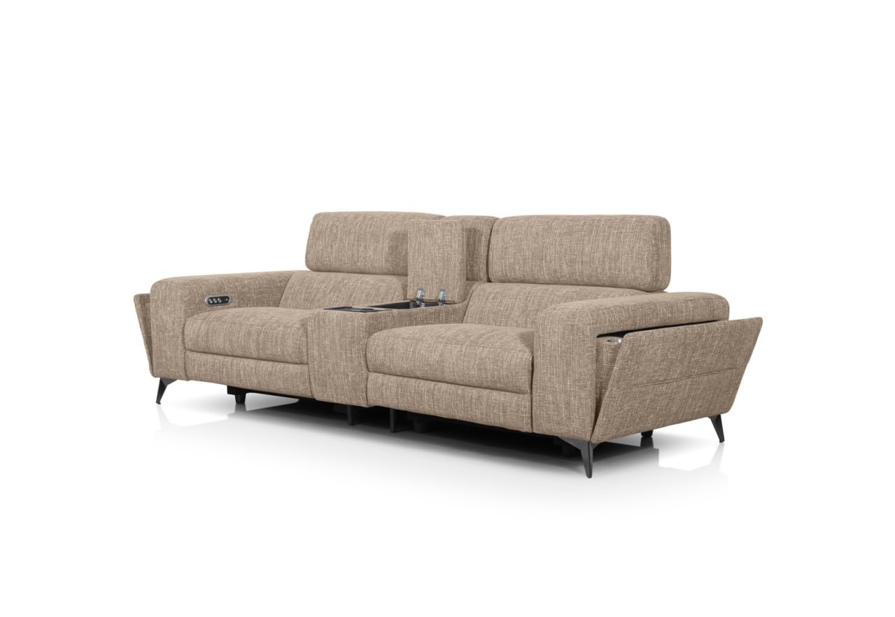 SINATRA FABRIC Media 3 Seater with 2 Inbuilt Electric Recliners – image 4 of 17