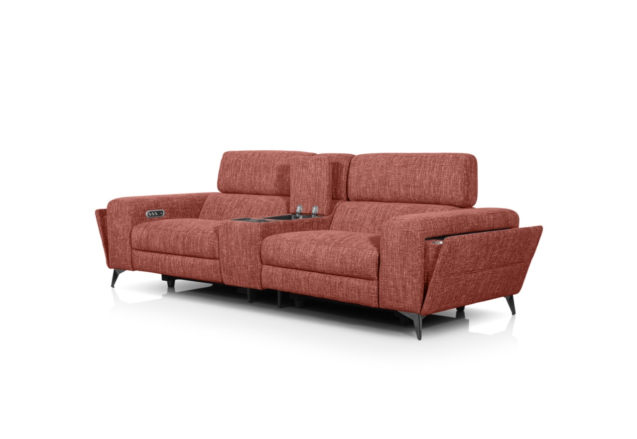 SINATRA FABRIC Media 3 Seater with 2 Inbuilt Electric Recliners – image 4 of 17
