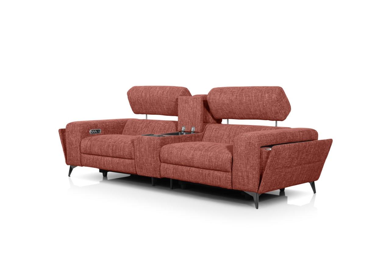 SINATRA FABRIC Media 3 Seater with 2 Inbuilt Electric Recliners – image 6 of 17