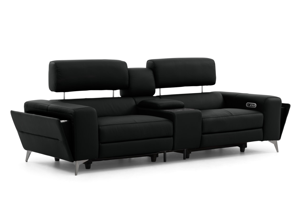 SINATRA LEATHER Media 3 Seater with 2 Inbuilt Electric Recliners – image 5 of 16