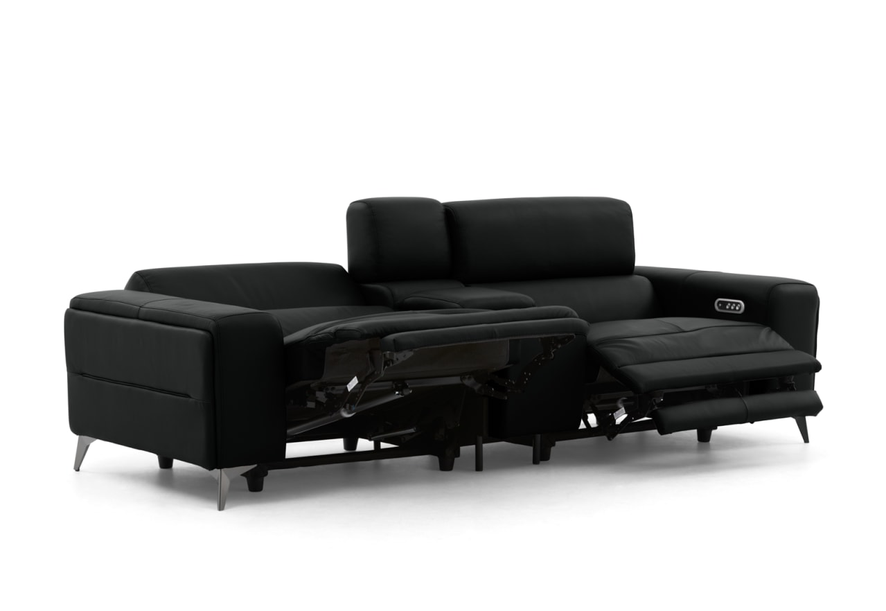 SINATRA LEATHER Media 3 Seater with 2 Inbuilt Electric Recliners – image 6 of 16