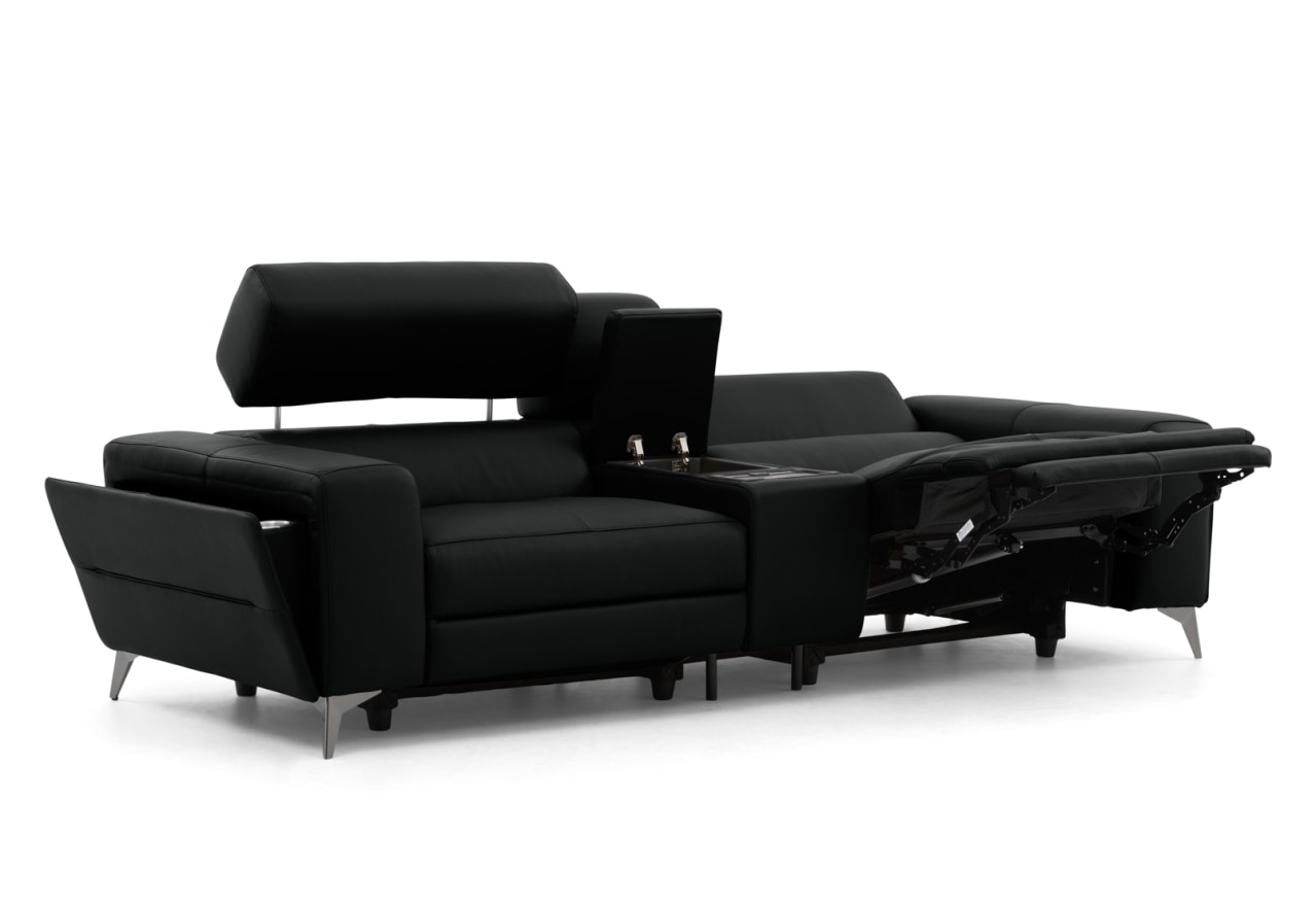 SINATRA LEATHER Media 3 Seater with 2 Inbuilt Electric Recliners – image 7 of 16