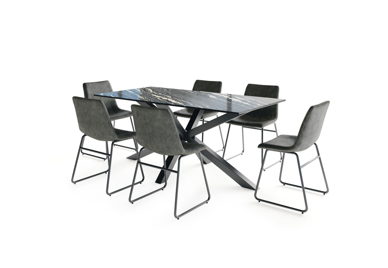 BRONTES 7 Piece Dining Suite with Loire Dining Chair – image 3 of 7