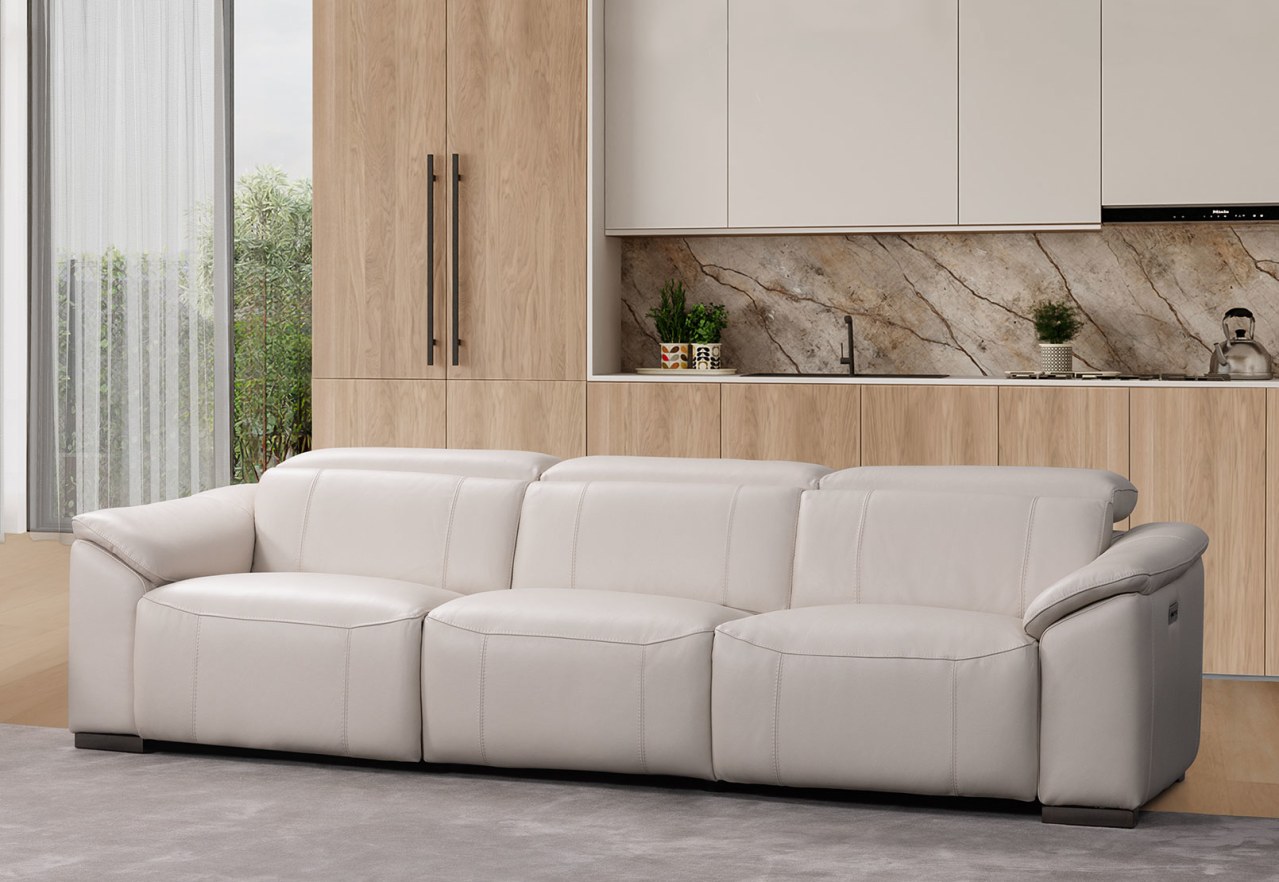 FIORELLA LEATHER 3.5 Seater with 2 Inbuilt Electric Recliners – image 1 of 20