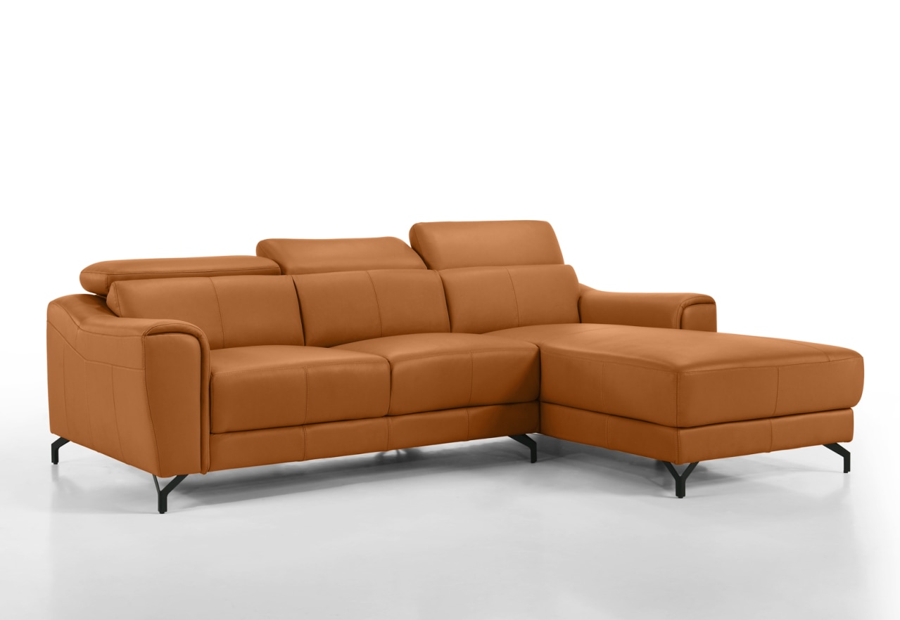 PELOSI LEATHER 3 Seater RHF Chaise – image 3 of 5