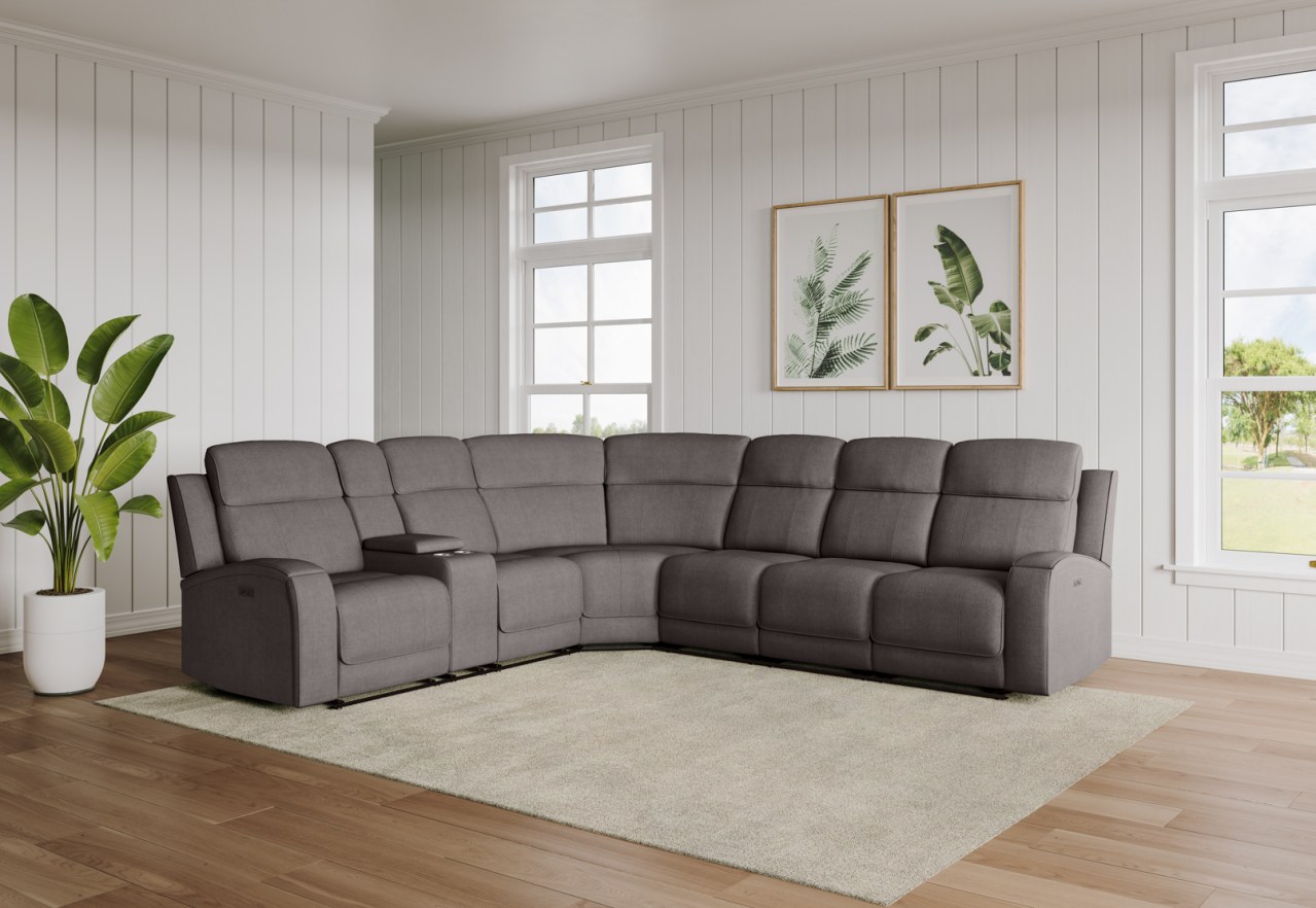 BAYTOWN FABRIC CNR withElectric Recliners – image 1 of 12