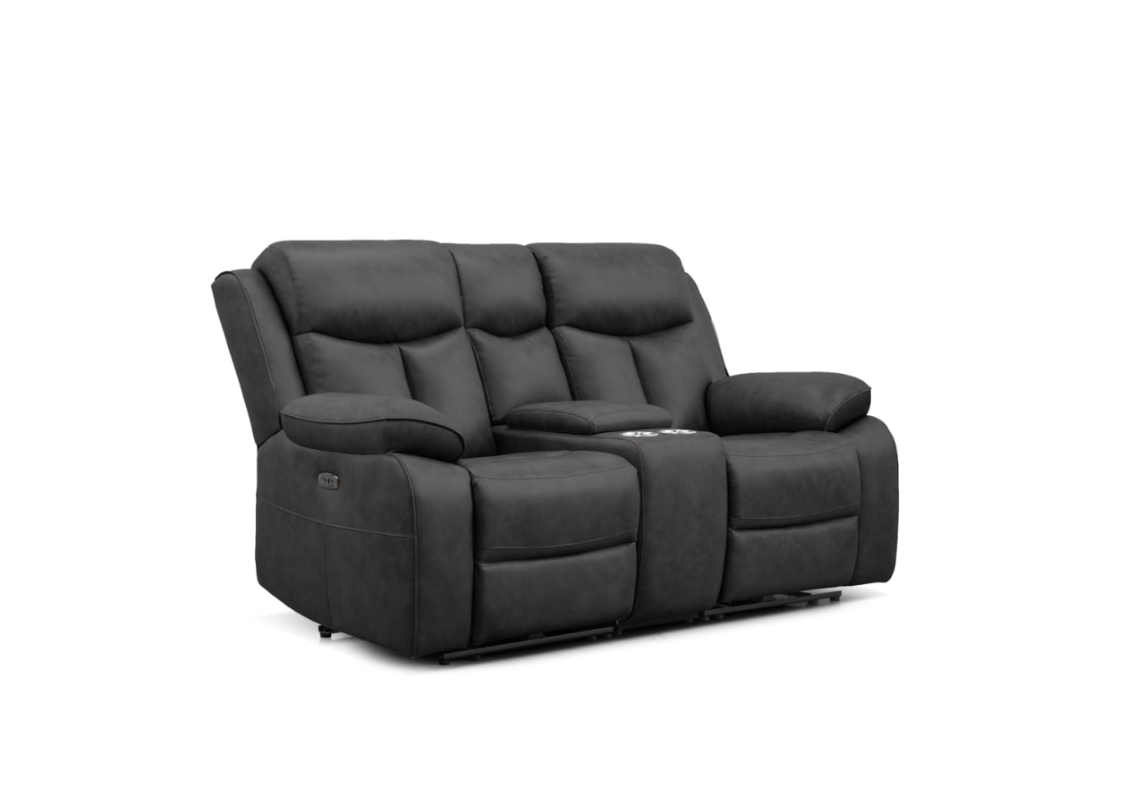 DACIA FABRIC 2 Seater with Inbuilt Electric Recliners and Console – image 2 of 8