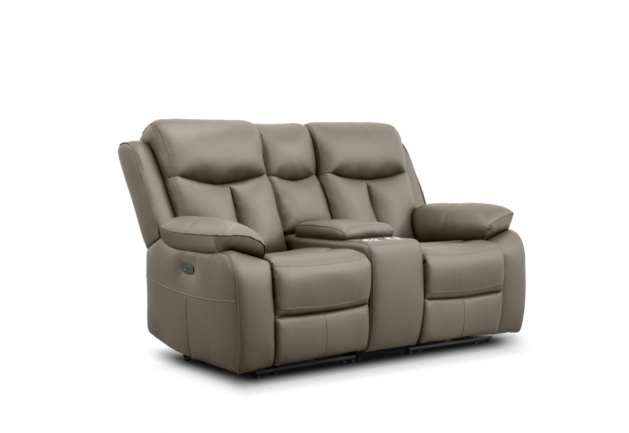 DACIA LEATHER 2 Seater Sofa with Inbuilt Electric Recliners and Console – image 2 of 8